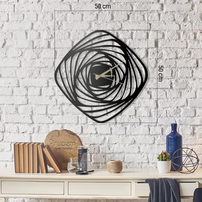 Wallity Girdap Reloj de pared decorativo de metal Negro 50 x 50 cm Wallity Girdap Reloj de pared decorativo de metal Negro 50 x 50 cm